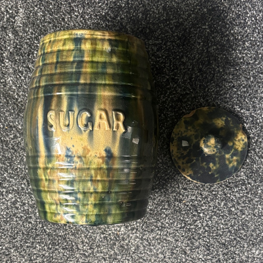 Multicolor Ceramic Sugar Jar with Lid